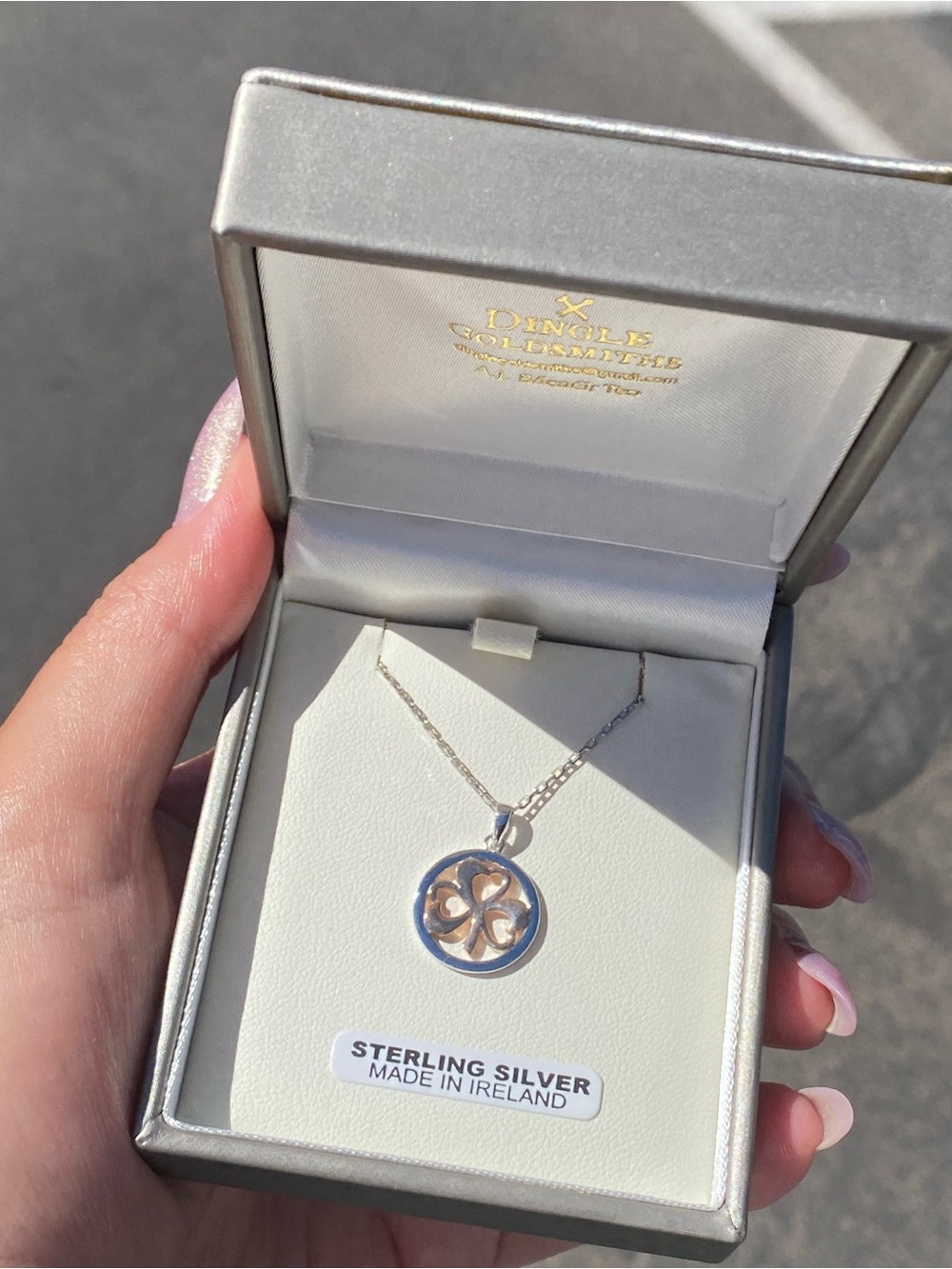 Dingle Goldsmiths Sterling Silver 925 Four Leaf Clover Pendant Made in Ireland